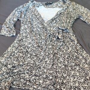 Cynthia Rowley Black and White Wrap Plus Size Dress